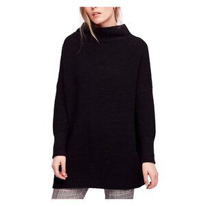 FREE PEOPLE Ottoman Slouchy Oversized Tunic Sweater Black